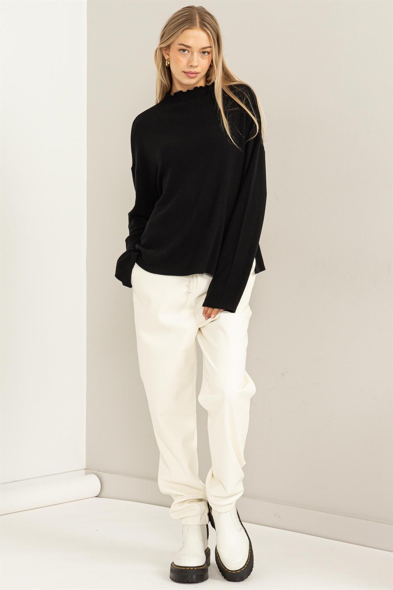 Helen Side Slit Sweater MULTIPLE COLORS