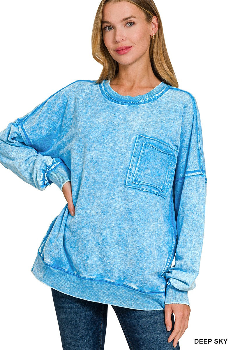 Acid Was Front Pocket Pullover Deep Sky