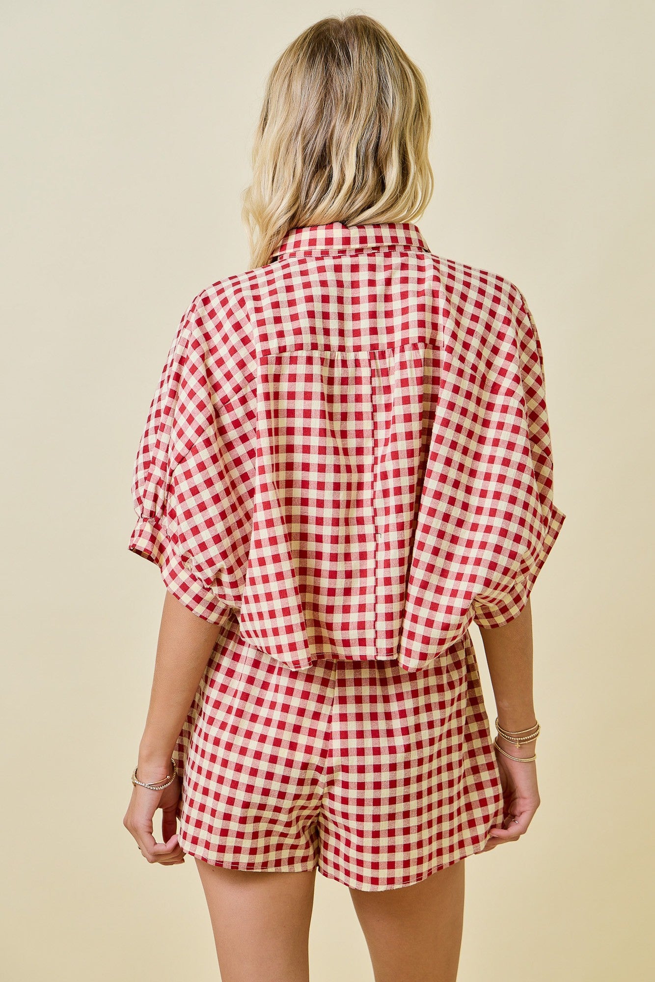 Danielle Red Gingham Set