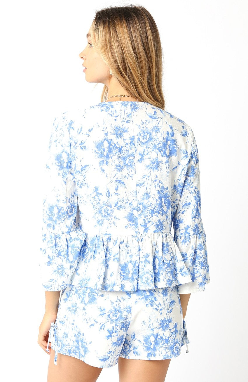 Opal white blue top