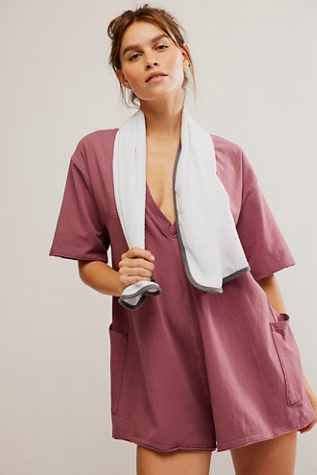 Free People Movement HOT SHOT TEE ROMPER CODDY / CLOVE