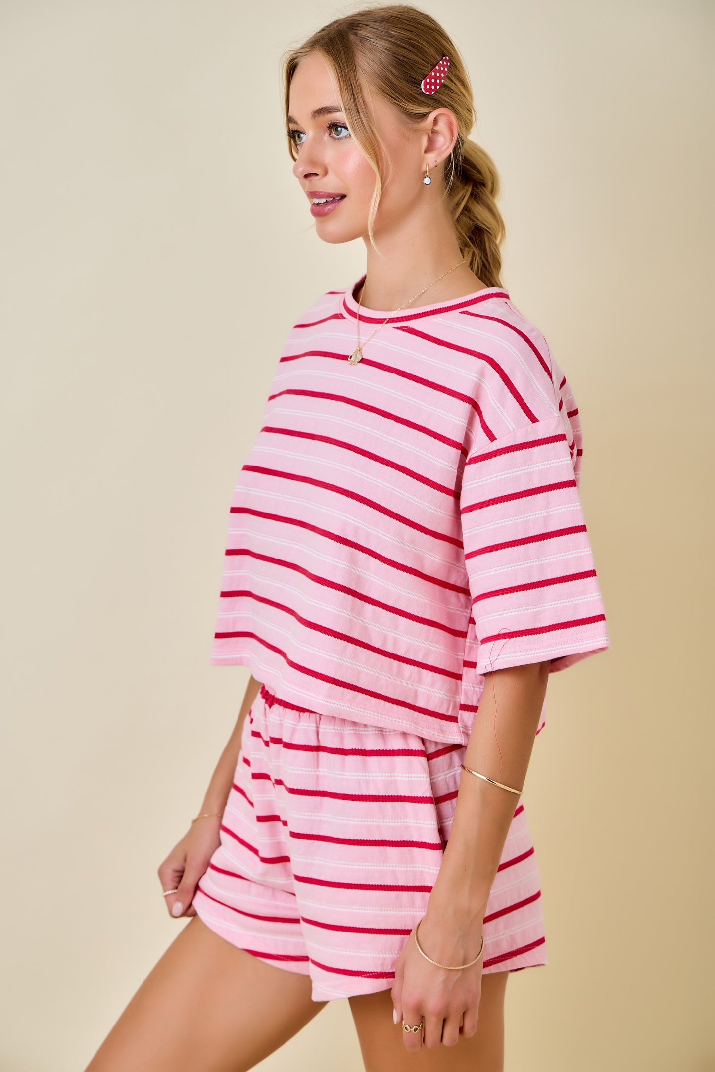 Diana Pink and White Set Top