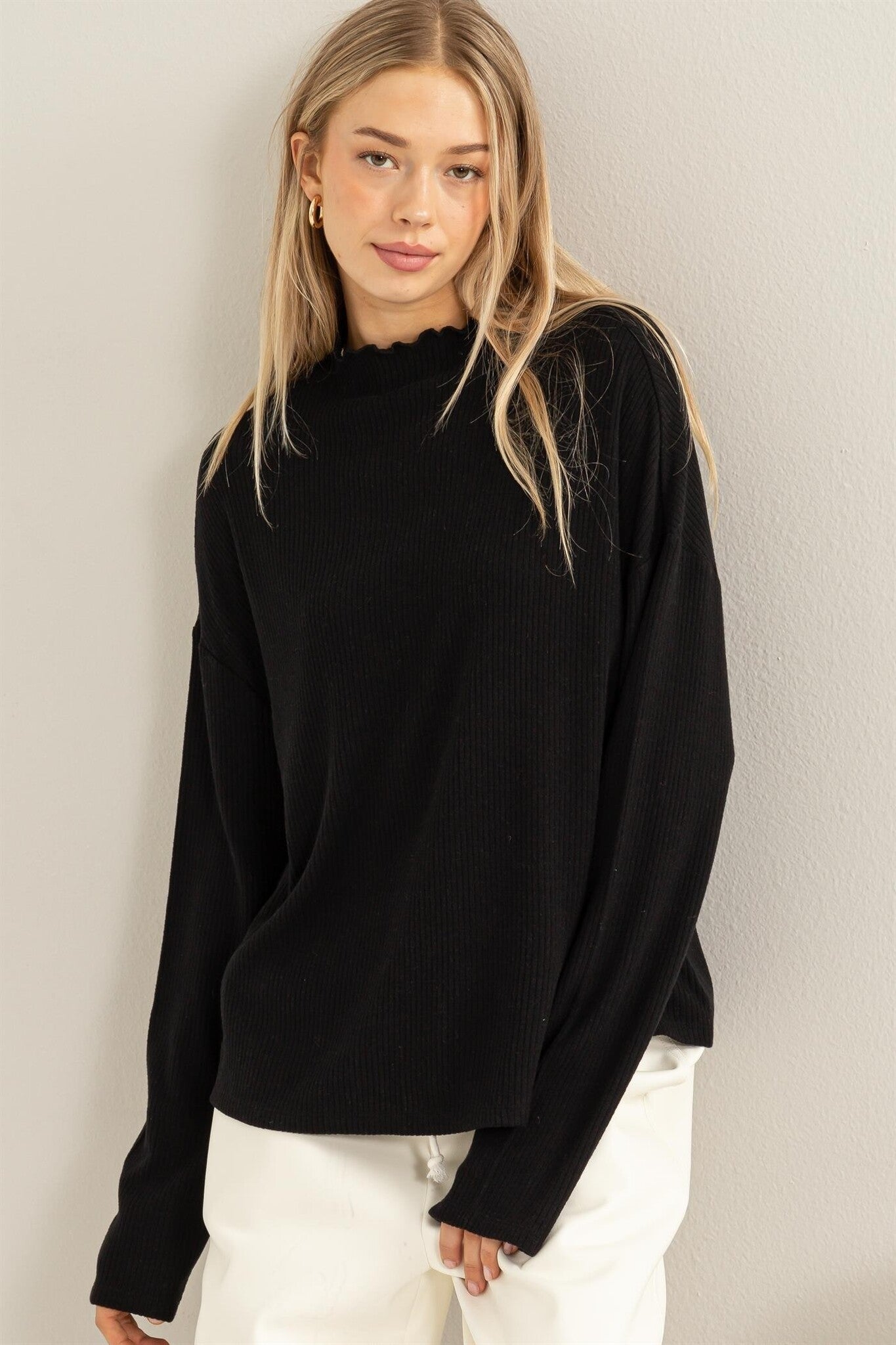 Helen Side Slit Sweater MULTIPLE COLORS