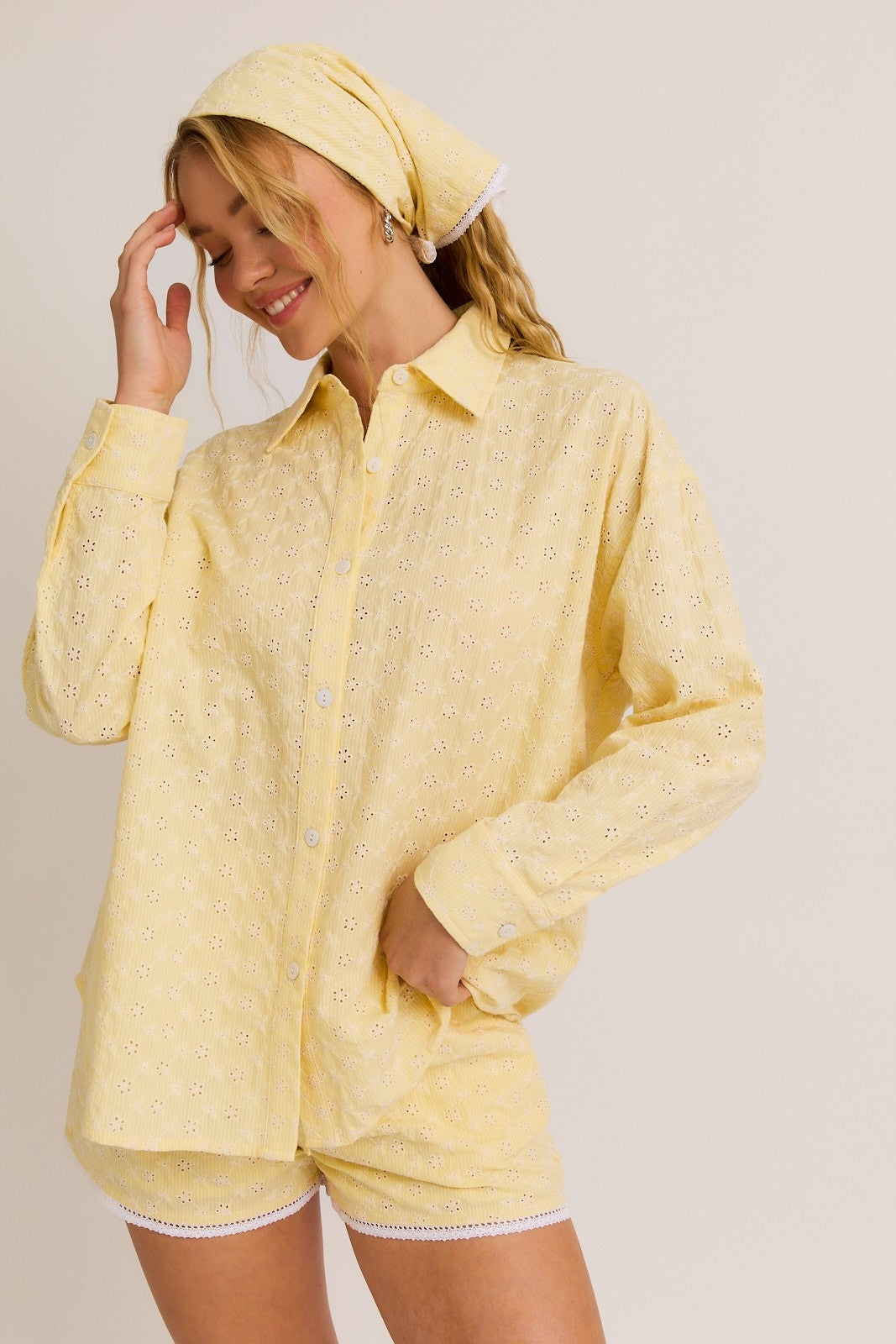 Lauren yellow eyelet set