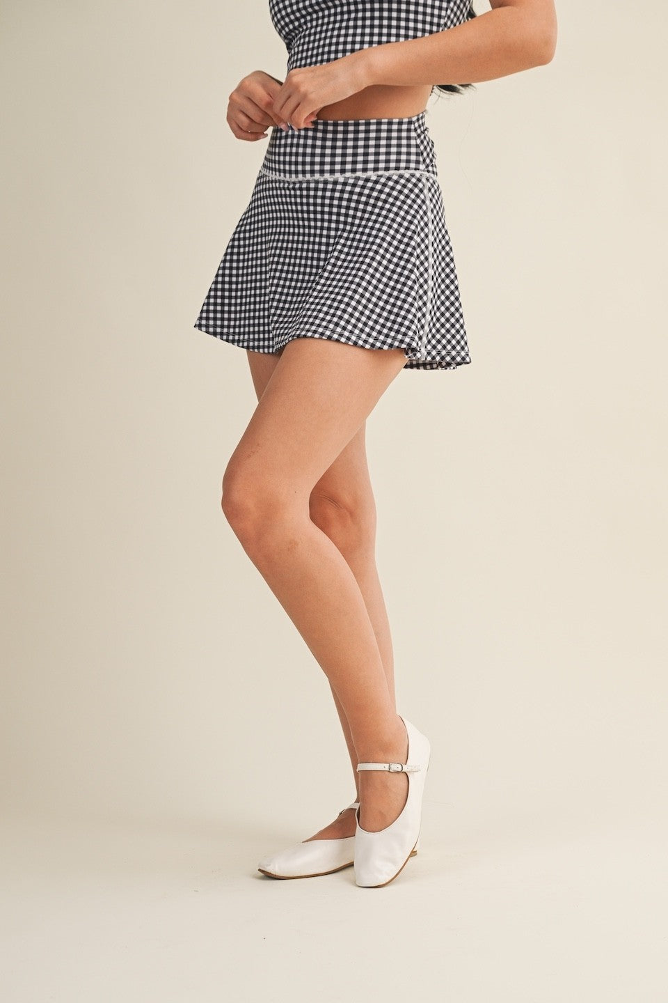 Katherine Black Gingham Skirt