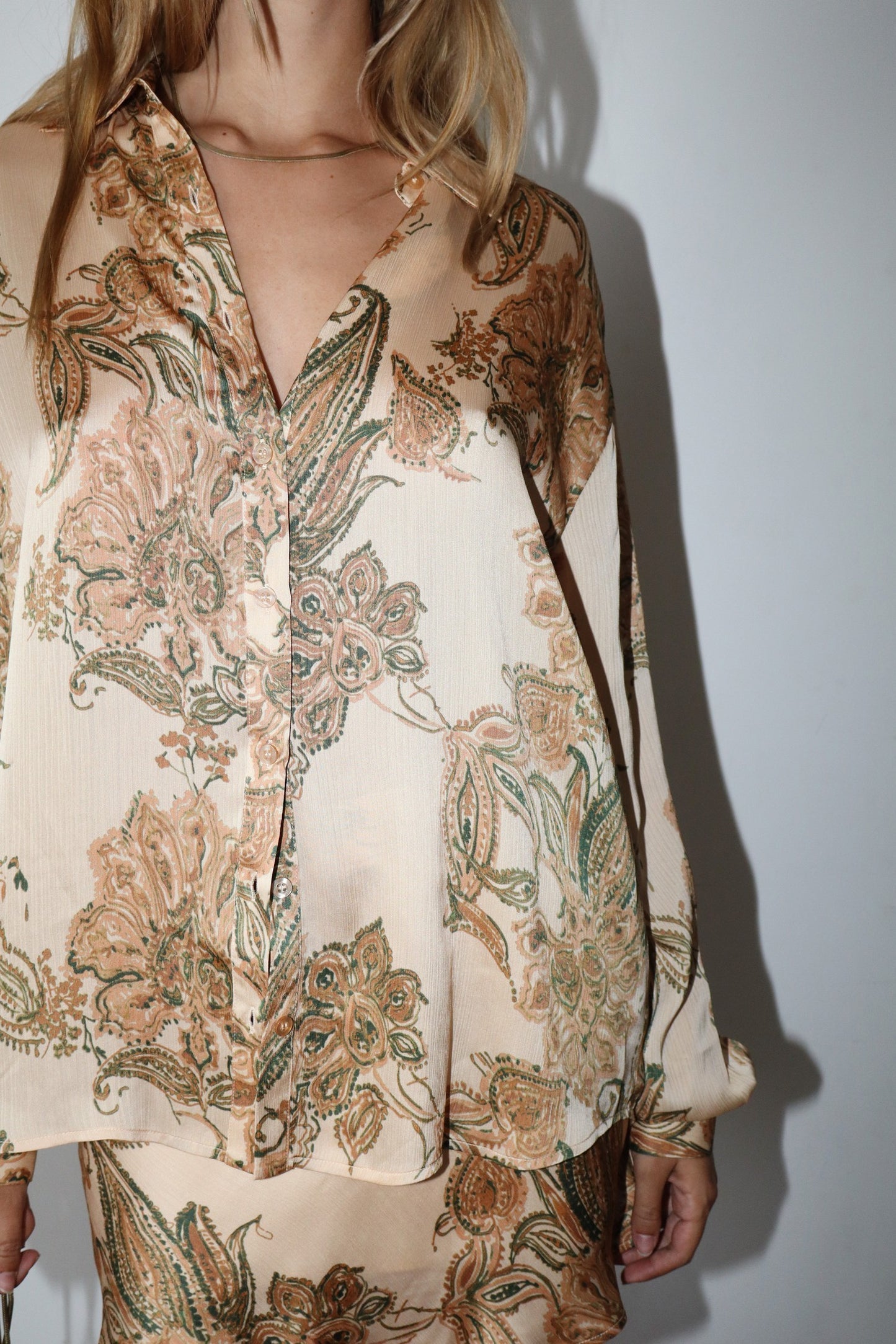 Beatrice Paisley Button Down Blouse