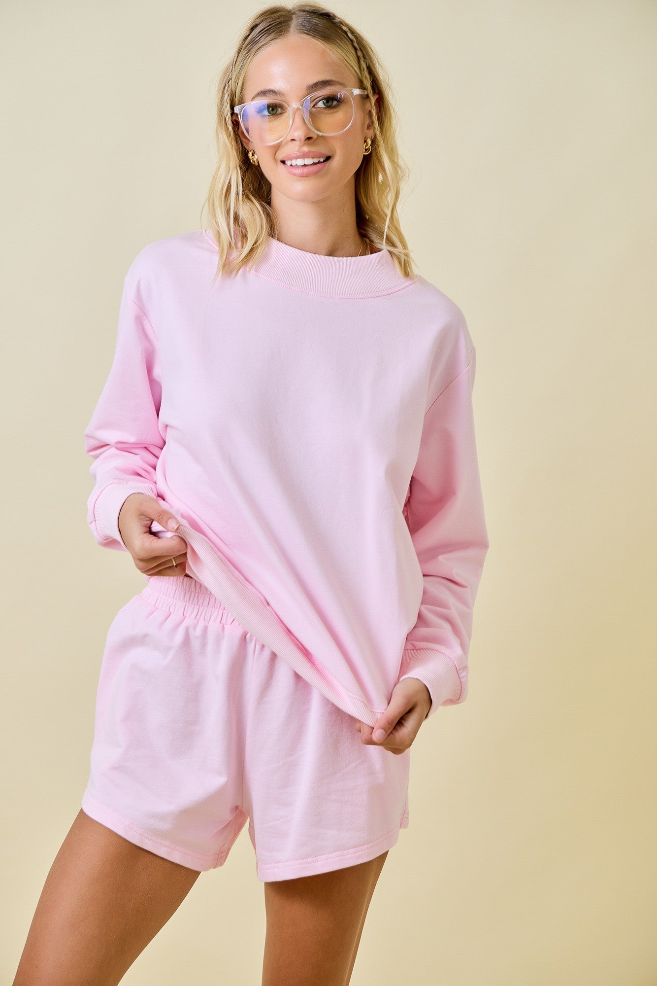 Daisy Pink Mockneck