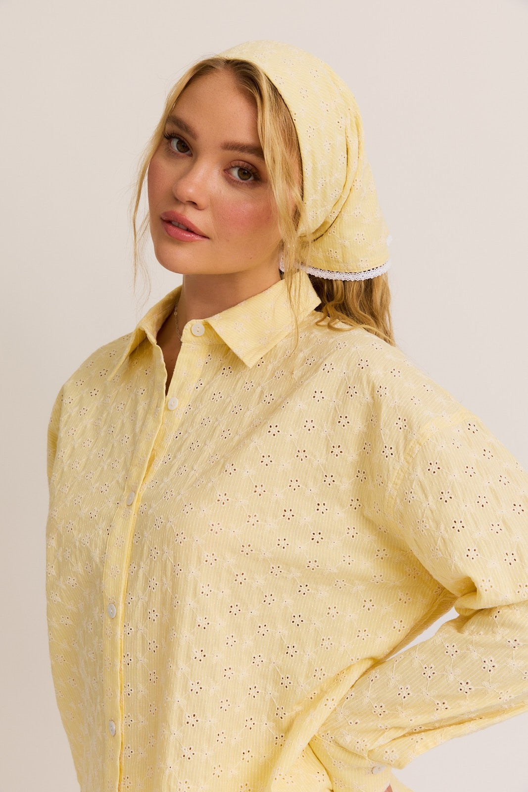Lauren yellow eyelet set
