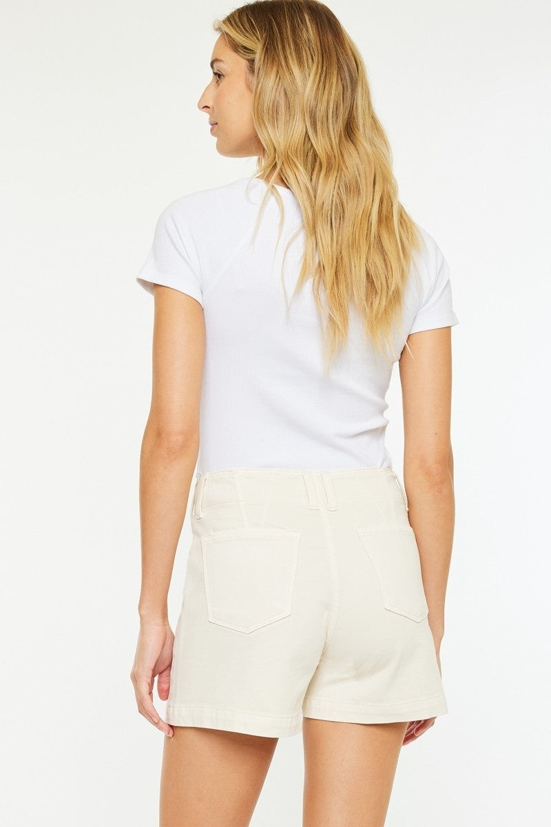 Kancan cream denim shorts
