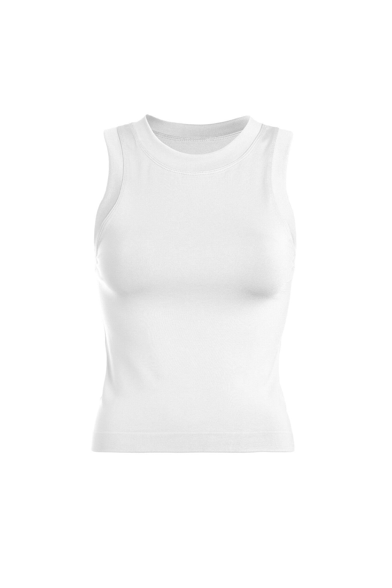 High neck banded tank