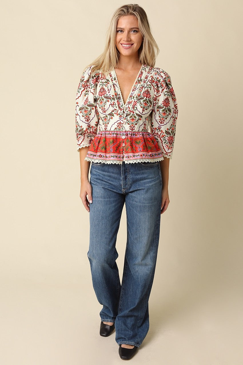 Eloise Floral Peplum Blouse