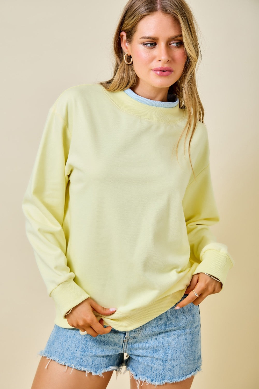 Dana Yellow Mockneck
