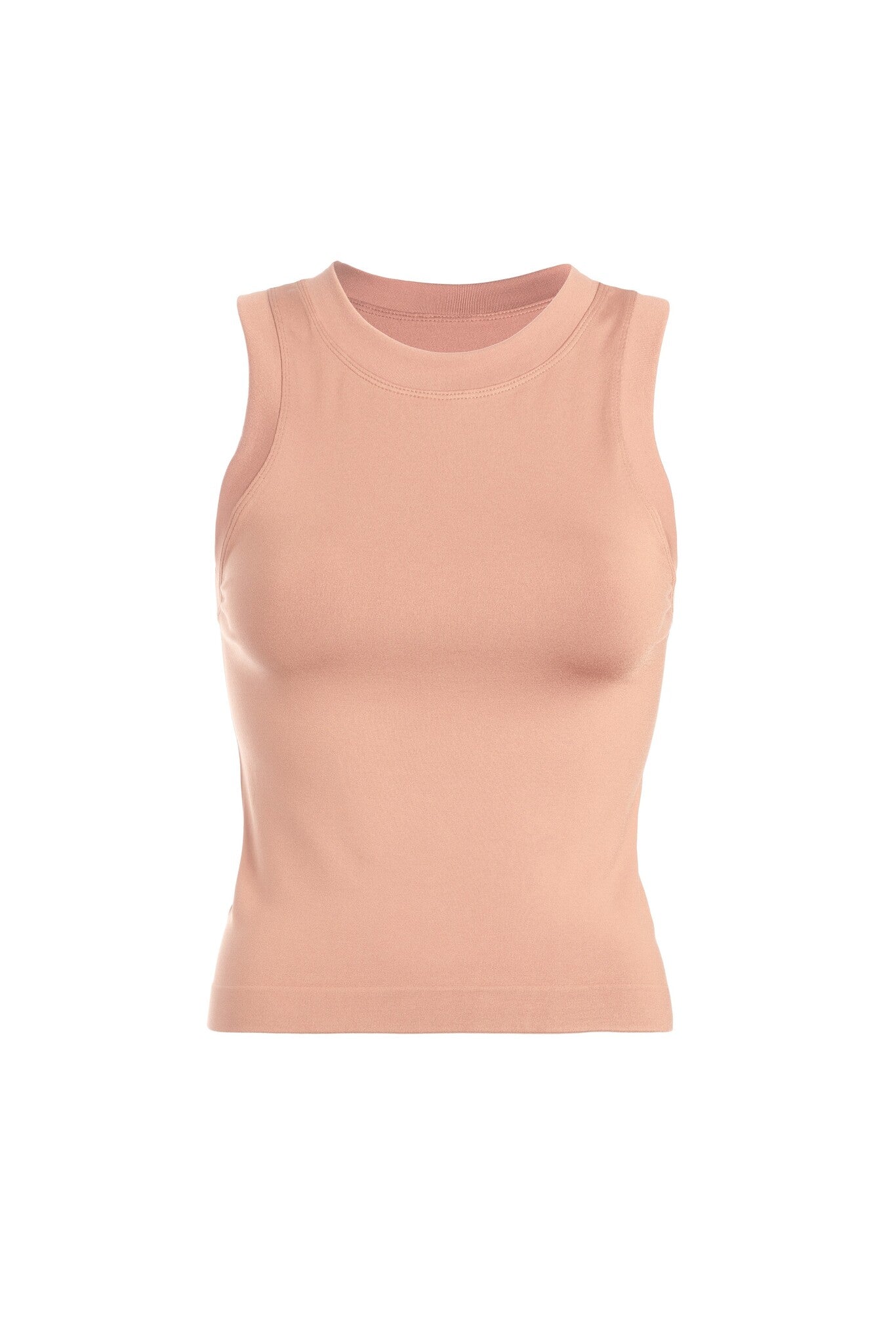 High neck banded tank