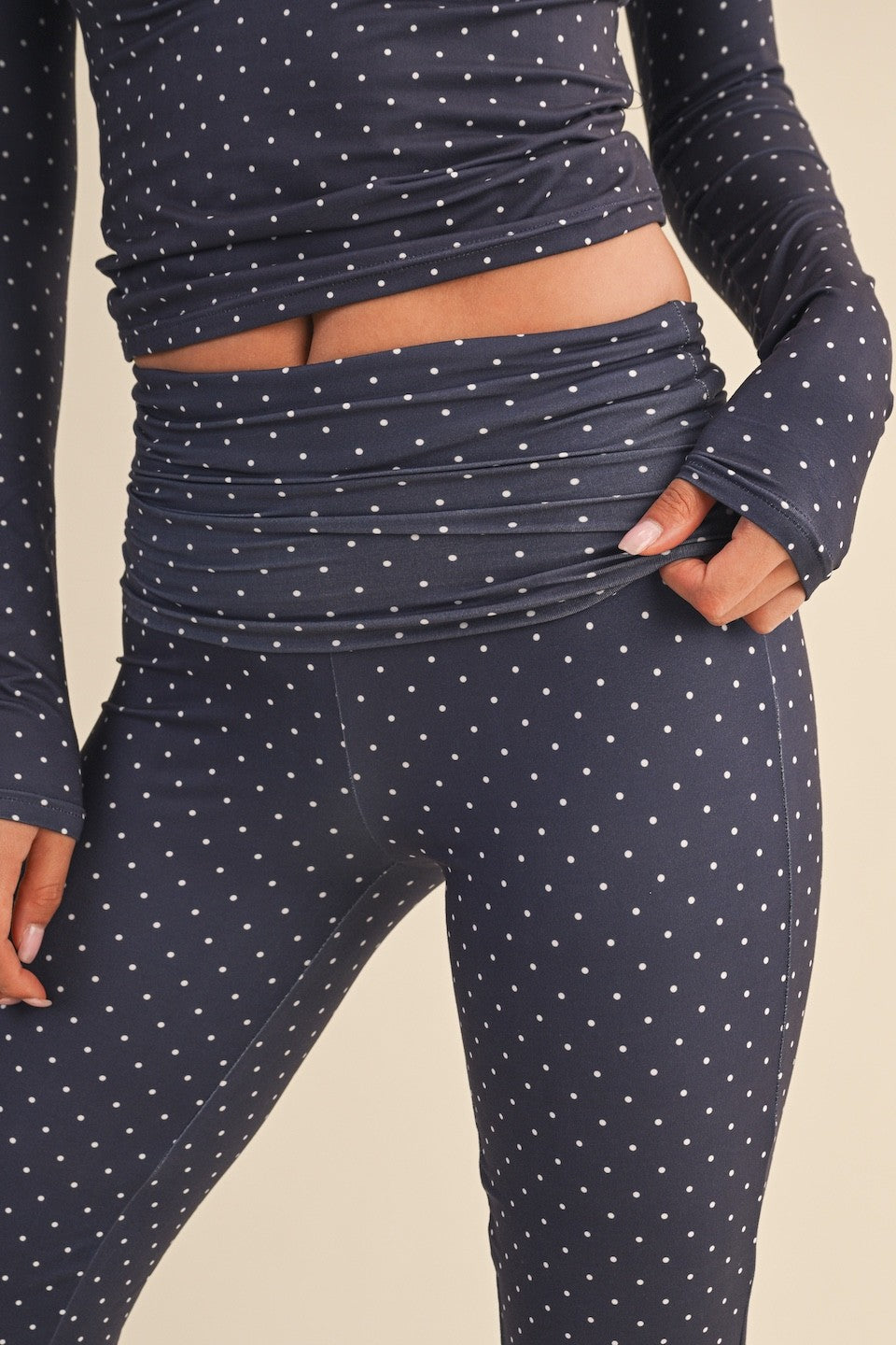 Navy Polka Dot Pants