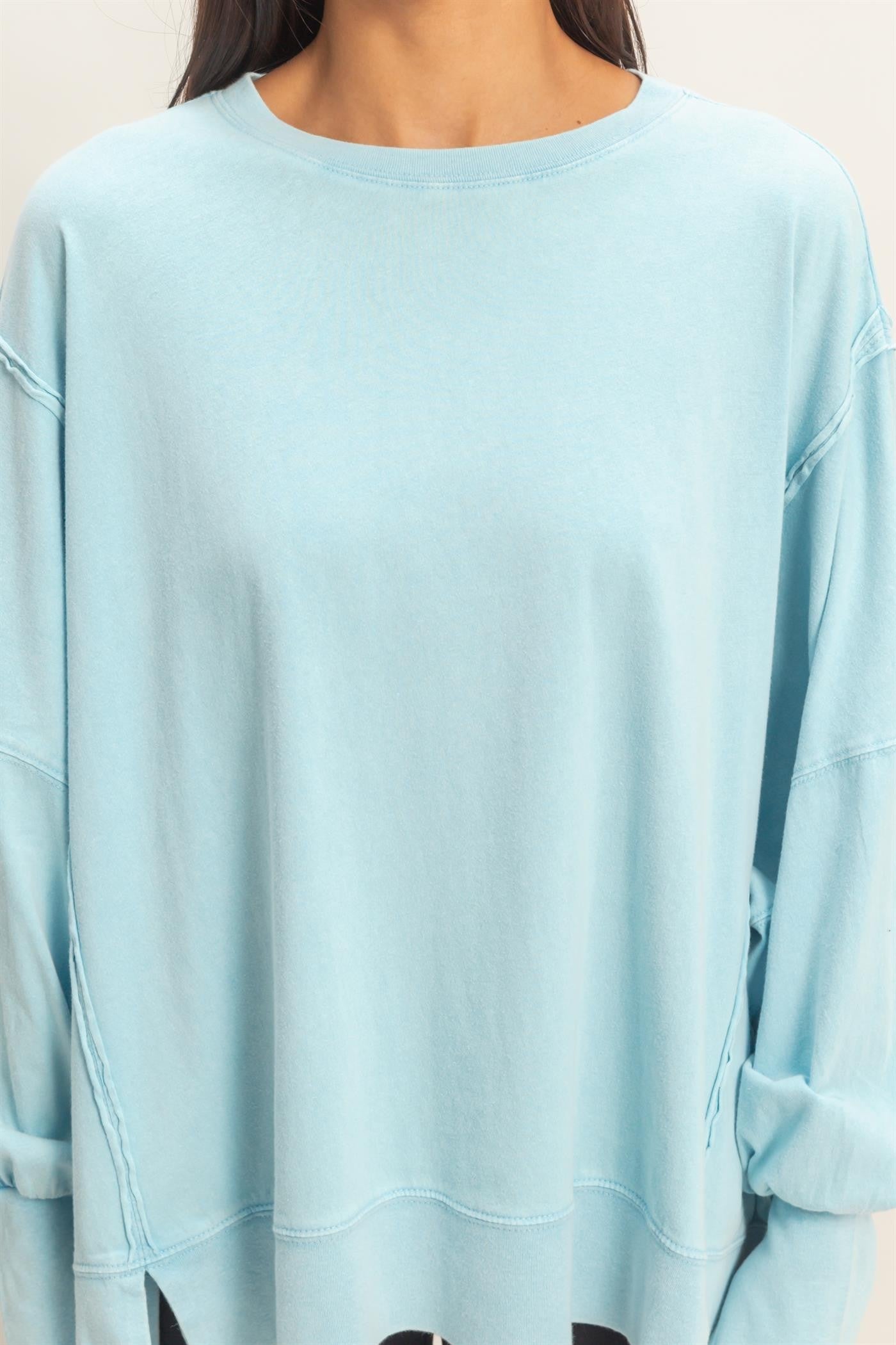 Hannah Oversized Long Sleeve Blue