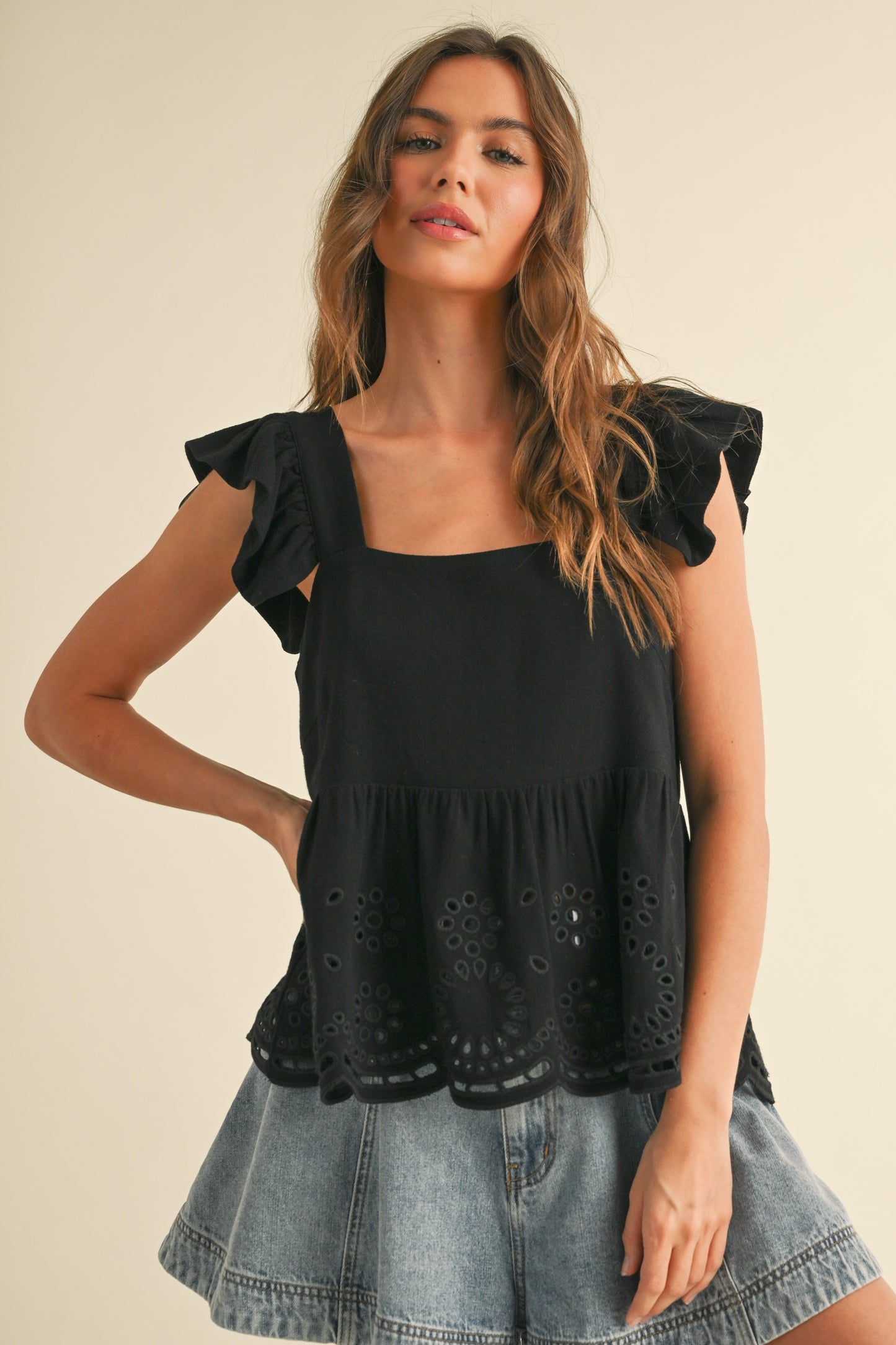 Molly black blouse