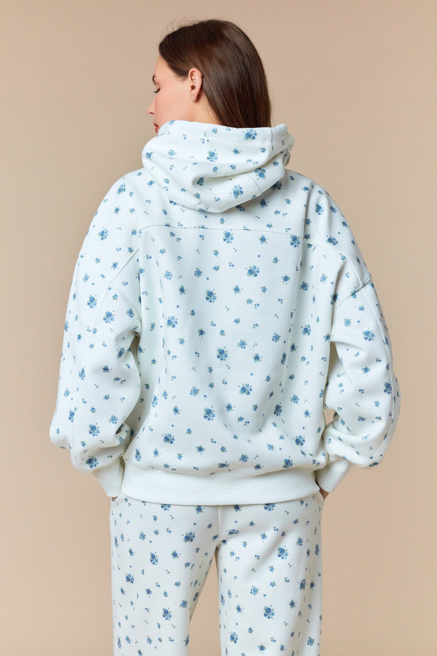 Polly Blue Floral Hoodie