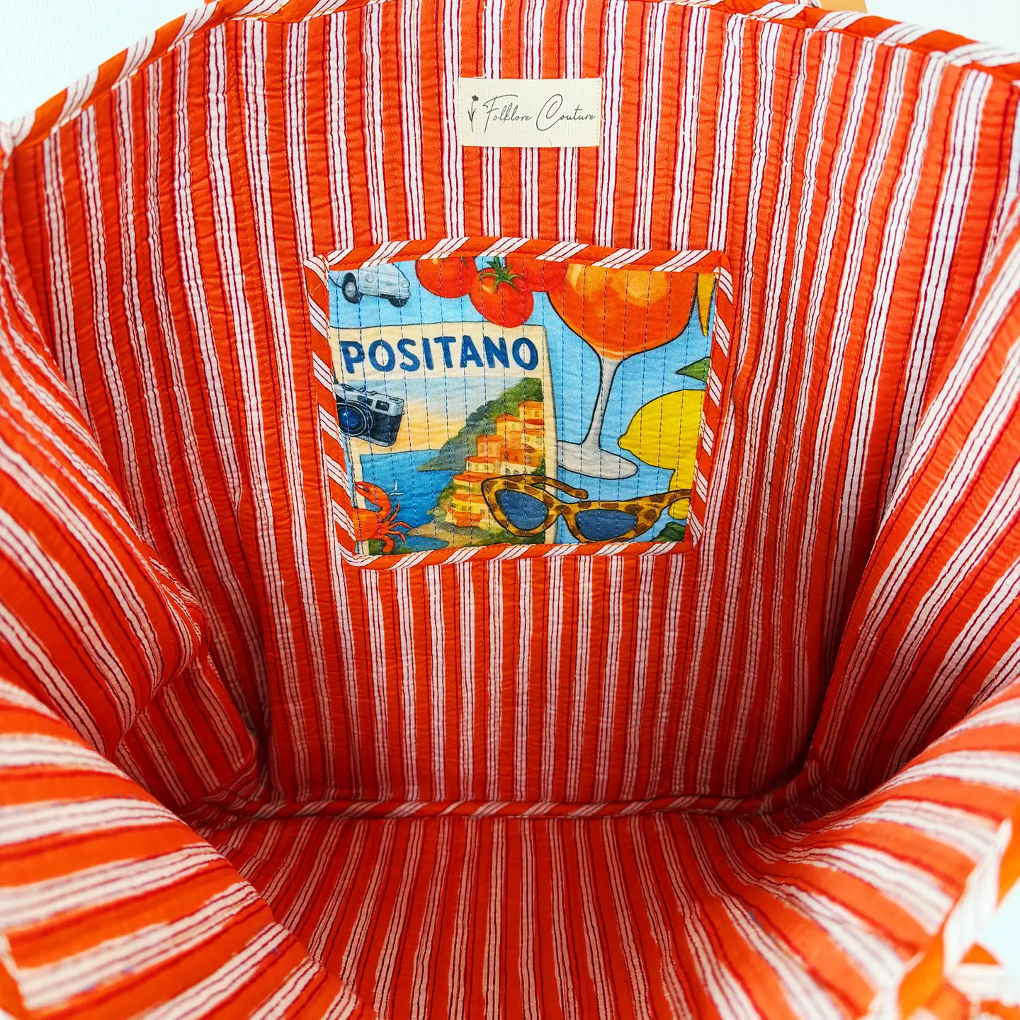 Blue Italian Getaway Quilted Tote