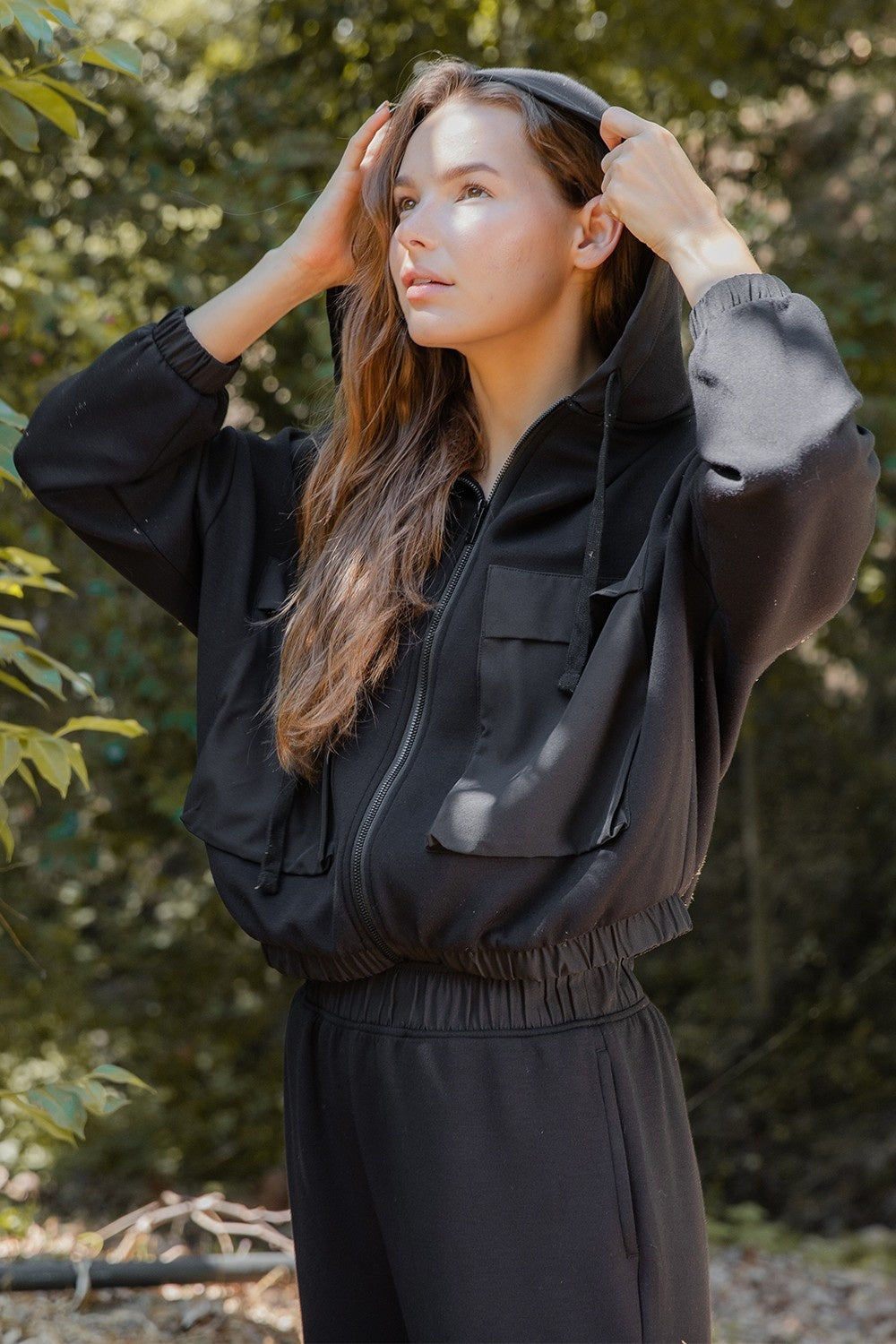 Black pocket hoodie