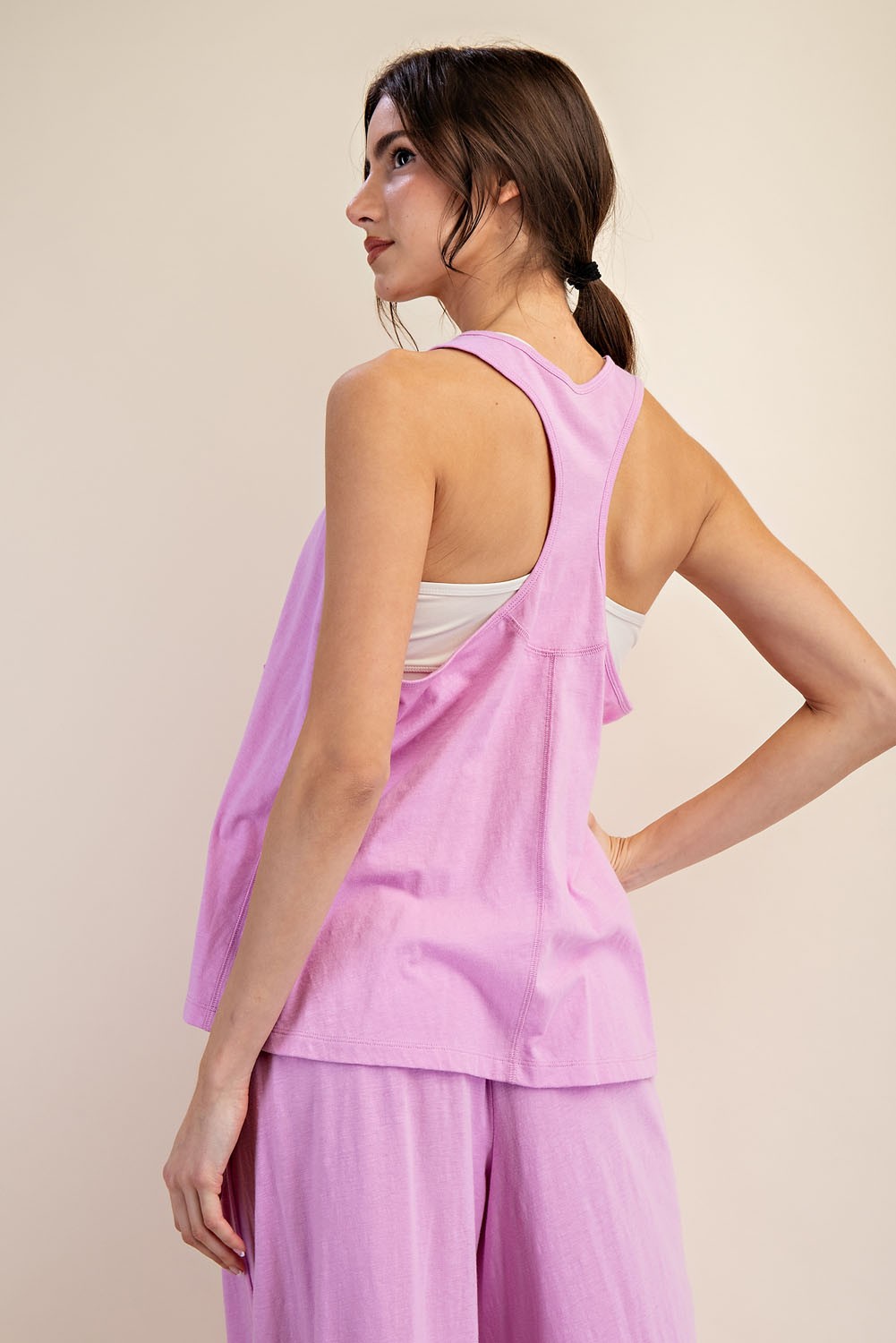 Cotton Racerback Tank mauve