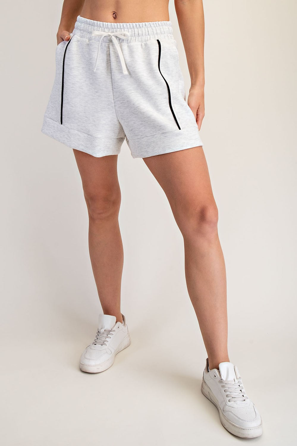 Poly Modal Piping Shorts grey