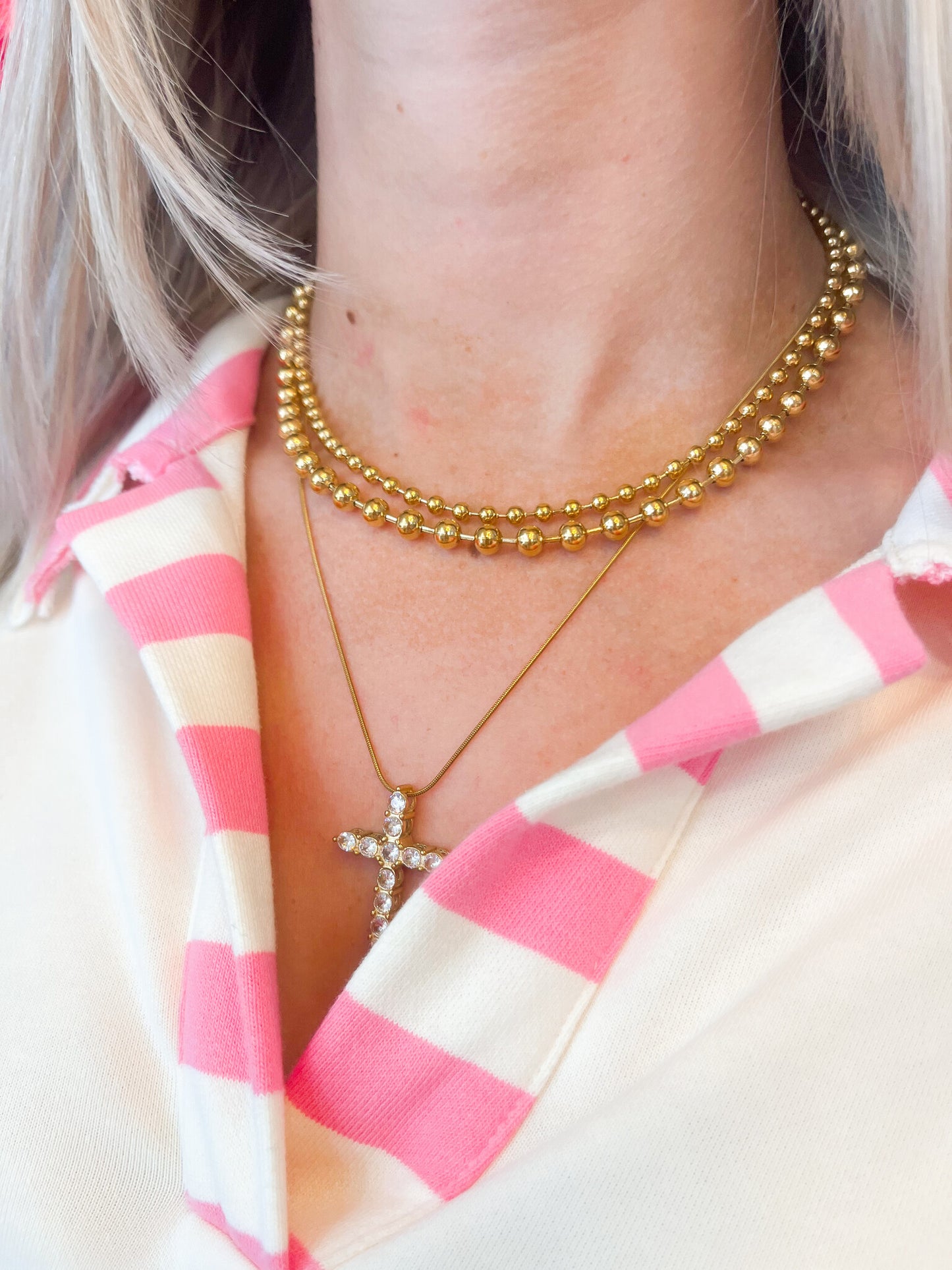 Xl Gold Beaded Necklace