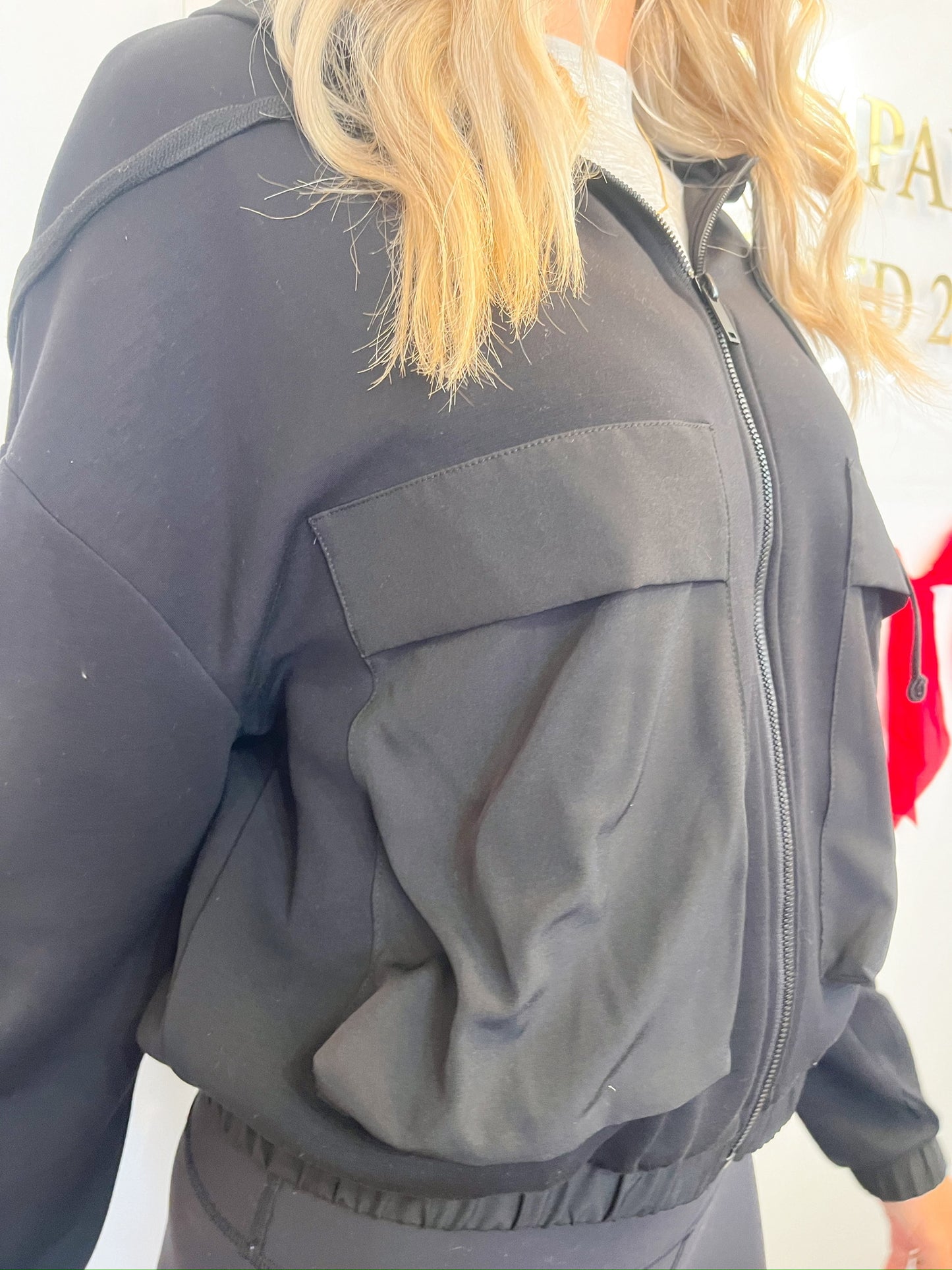 Black pocket hoodie