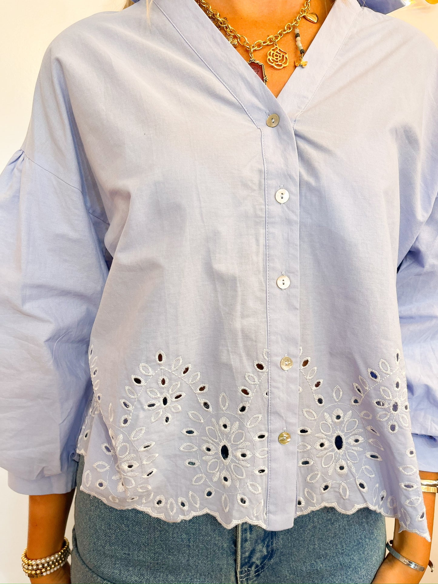 Emery blue top