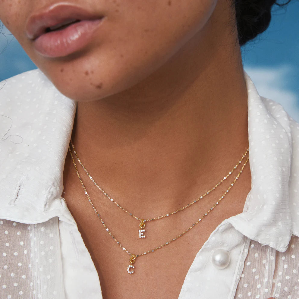 Initial gold necklace