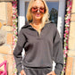 Scuba Collared Pullover & Pants Set Black