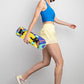 RECYCLED ACTIVE SHORT WITH MESH Lemon Cream