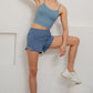 RECYCLED ACTIVE SHORT WITH MESH Paradise Blue