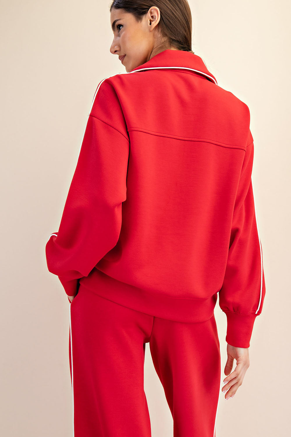 Scuba Quater Zip True Red
