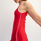 Butter Piping Mini Dress Red