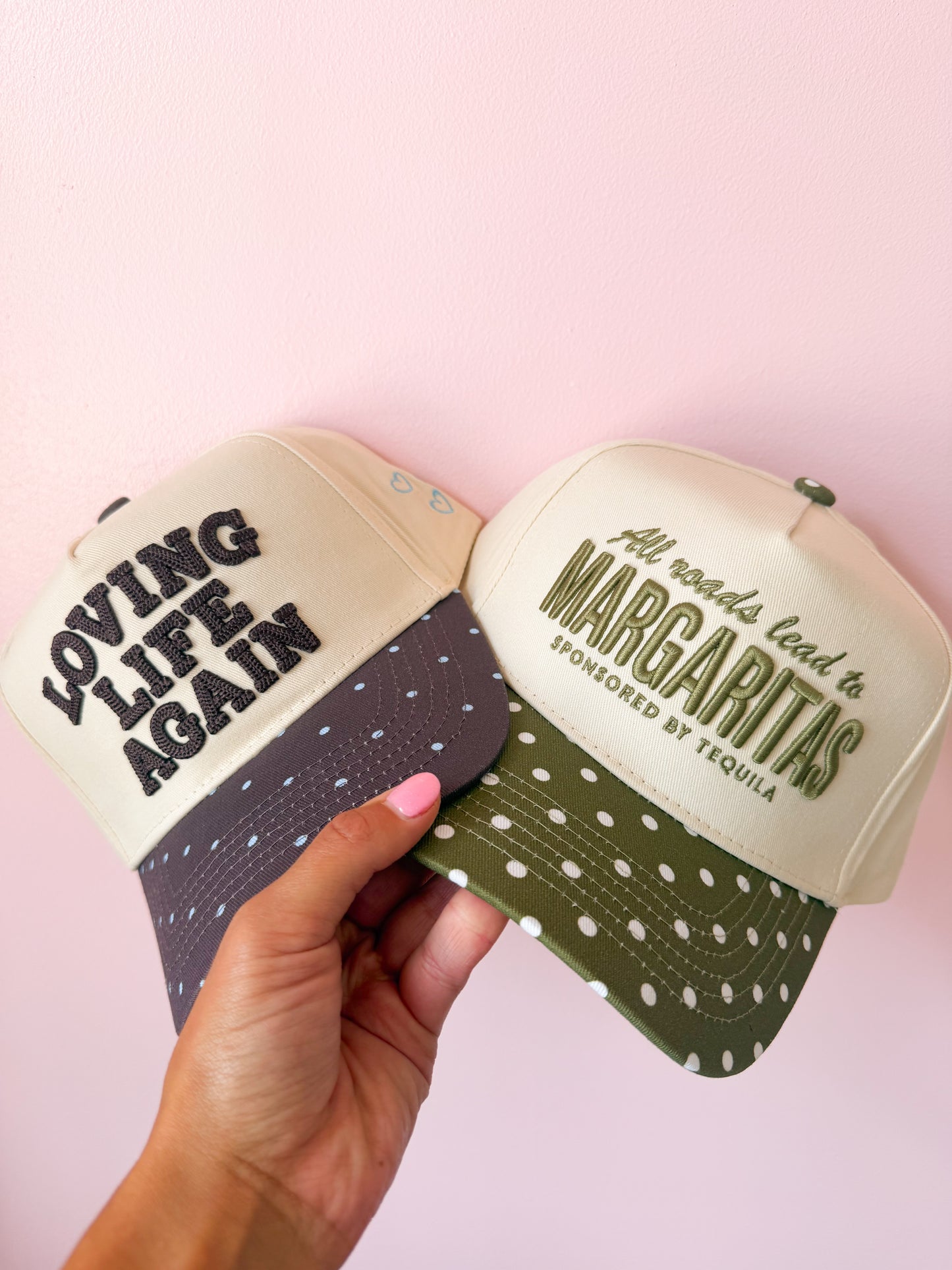 All Roads Lead to Margaritas - Green Polka Dot Trucker Hat