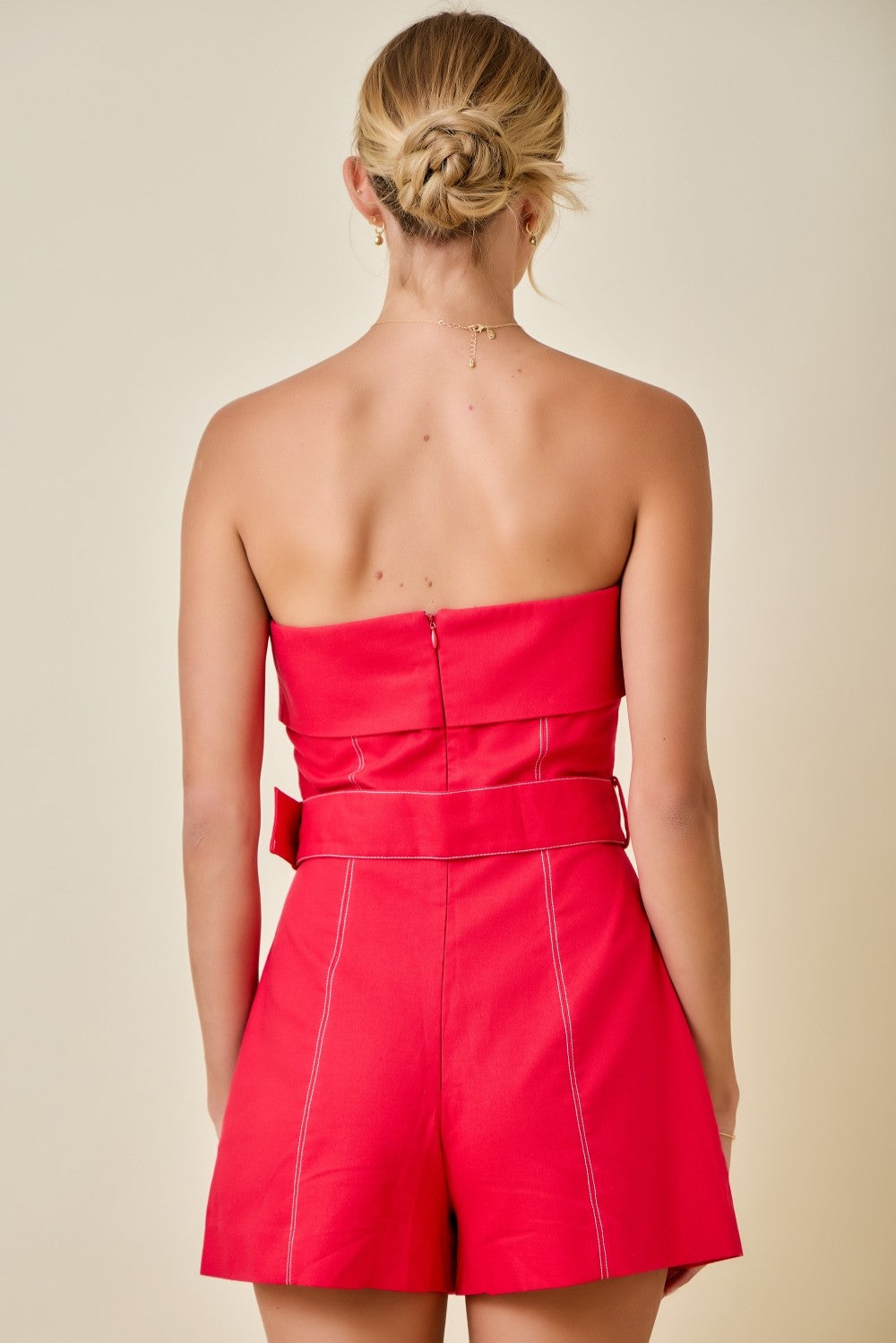 Debra Red Romper