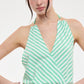 Sky Green Striped Set Top
