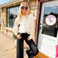 Sarah Cream Boat Neck Top