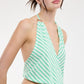Sky Green Striped Set Top