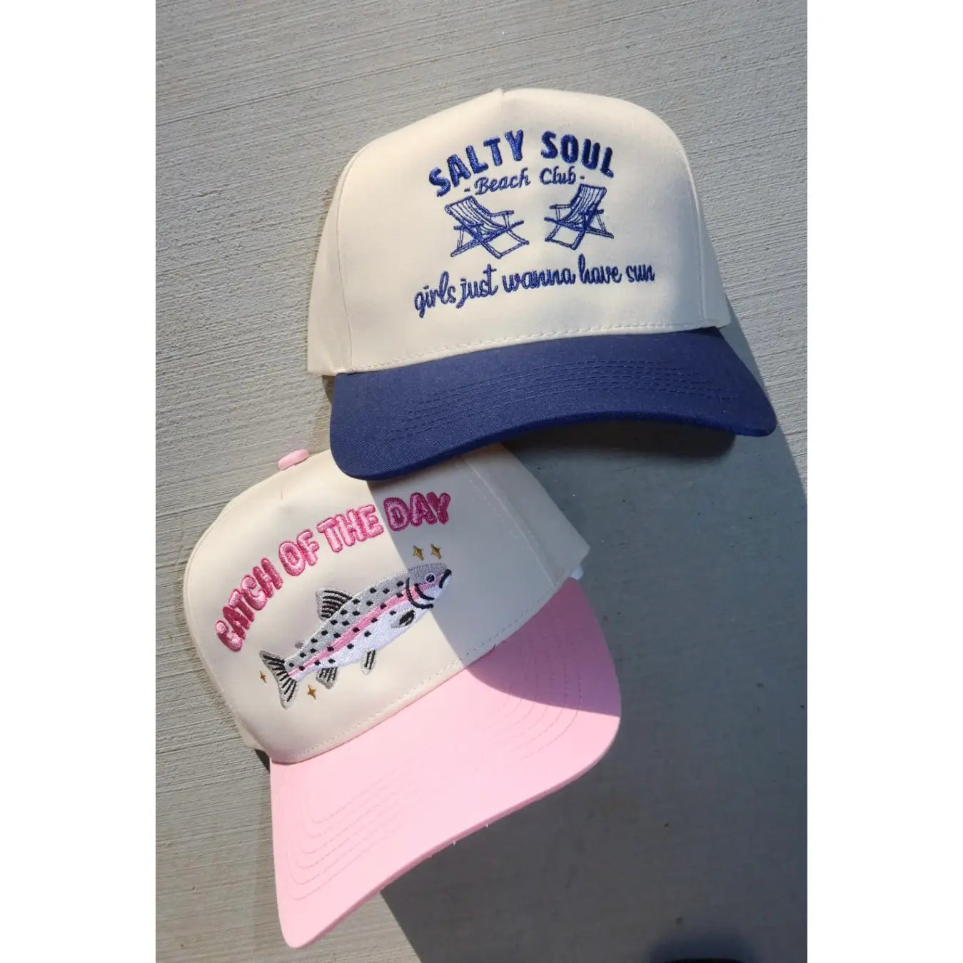 Catch of the Day Hat  Pink/ Beige