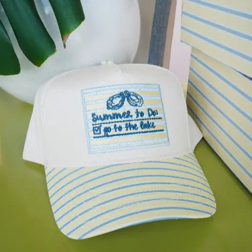 Summer To Do -Blue/Yellow Patch Hat