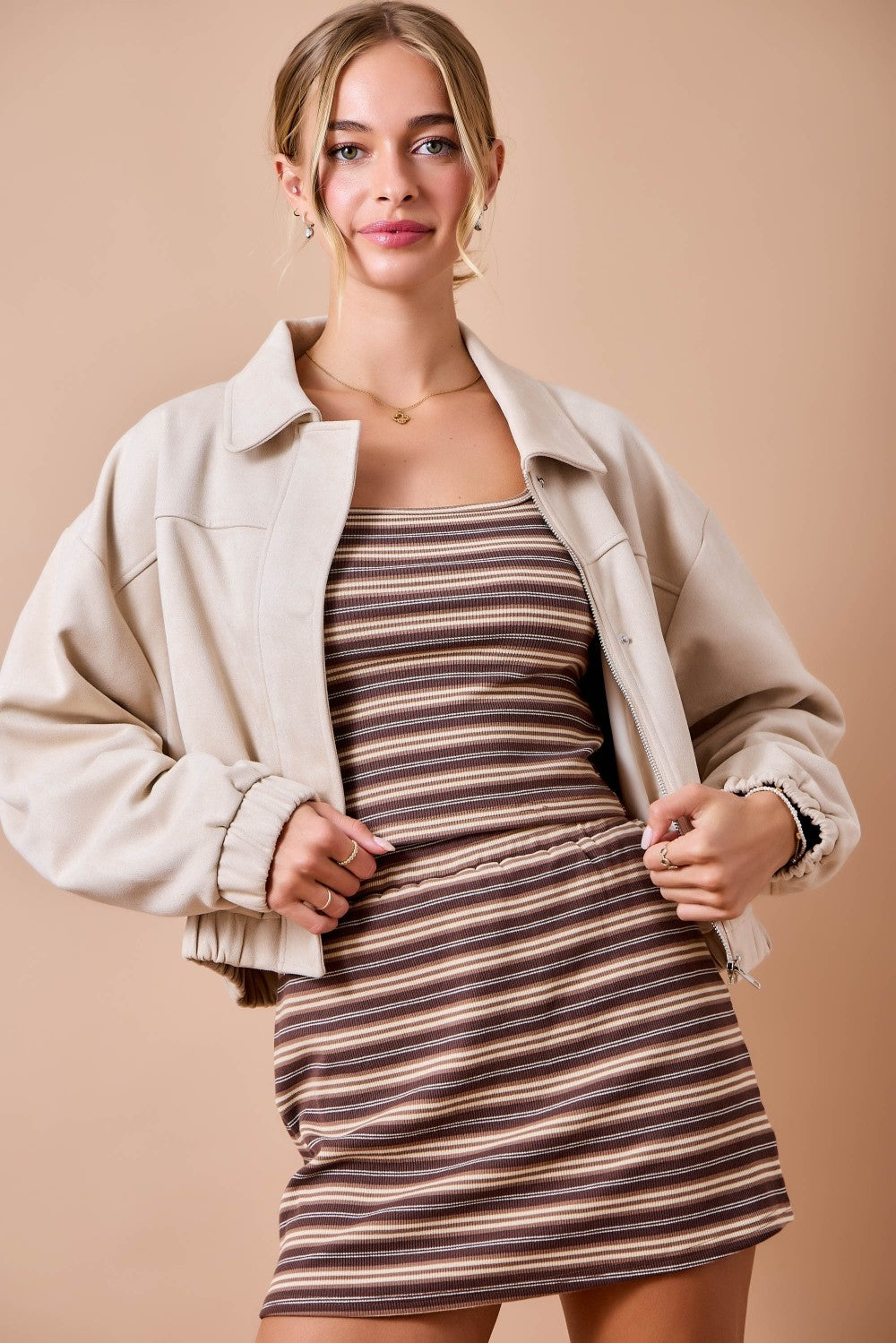 Debra Suede Bomber