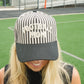 Football Mom - Black/White Stripe Hat