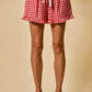 Sally Red Gingham Shorts
