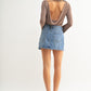 Just Black denim Skirt with Slit