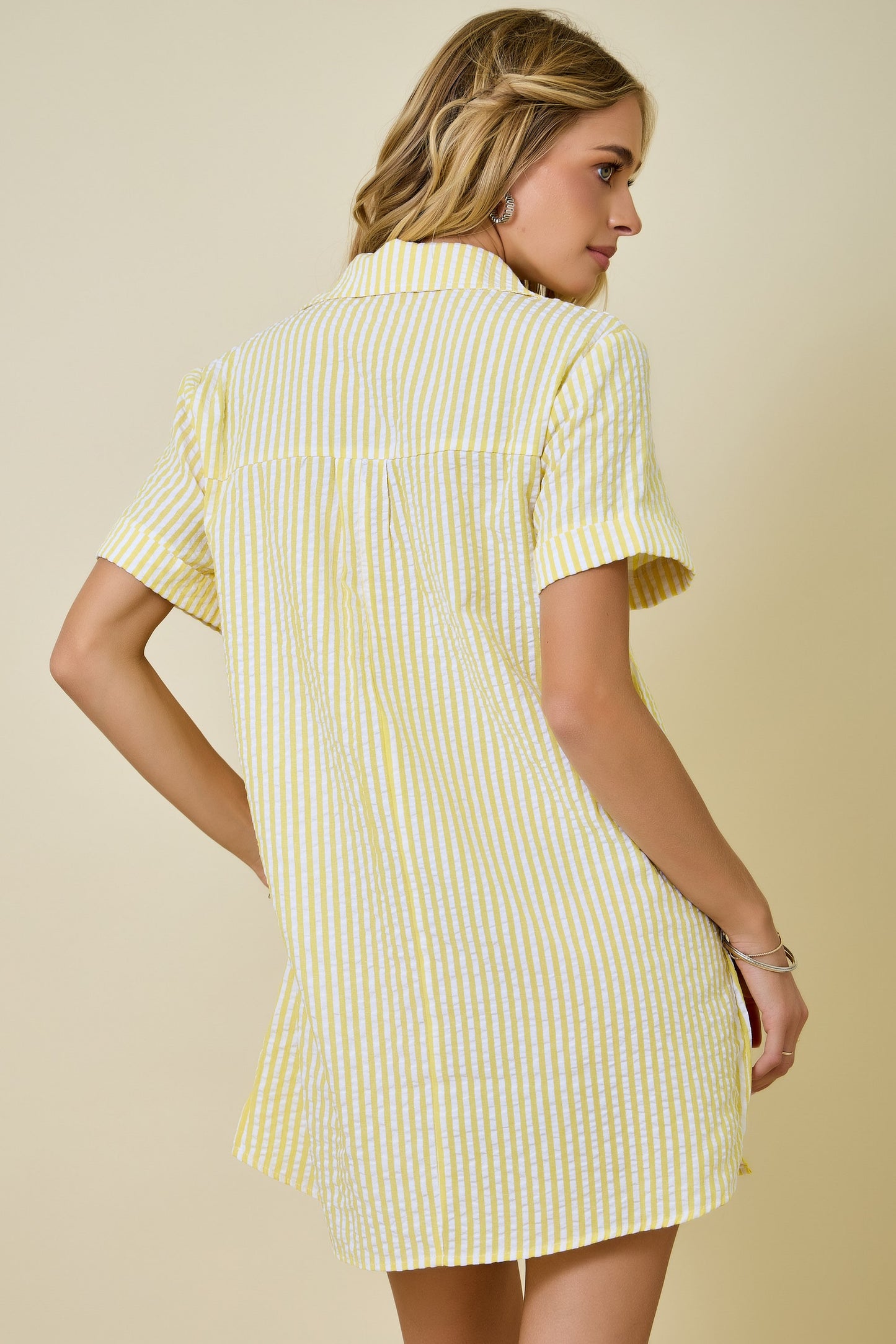 Daniela Yellow Striped Dress