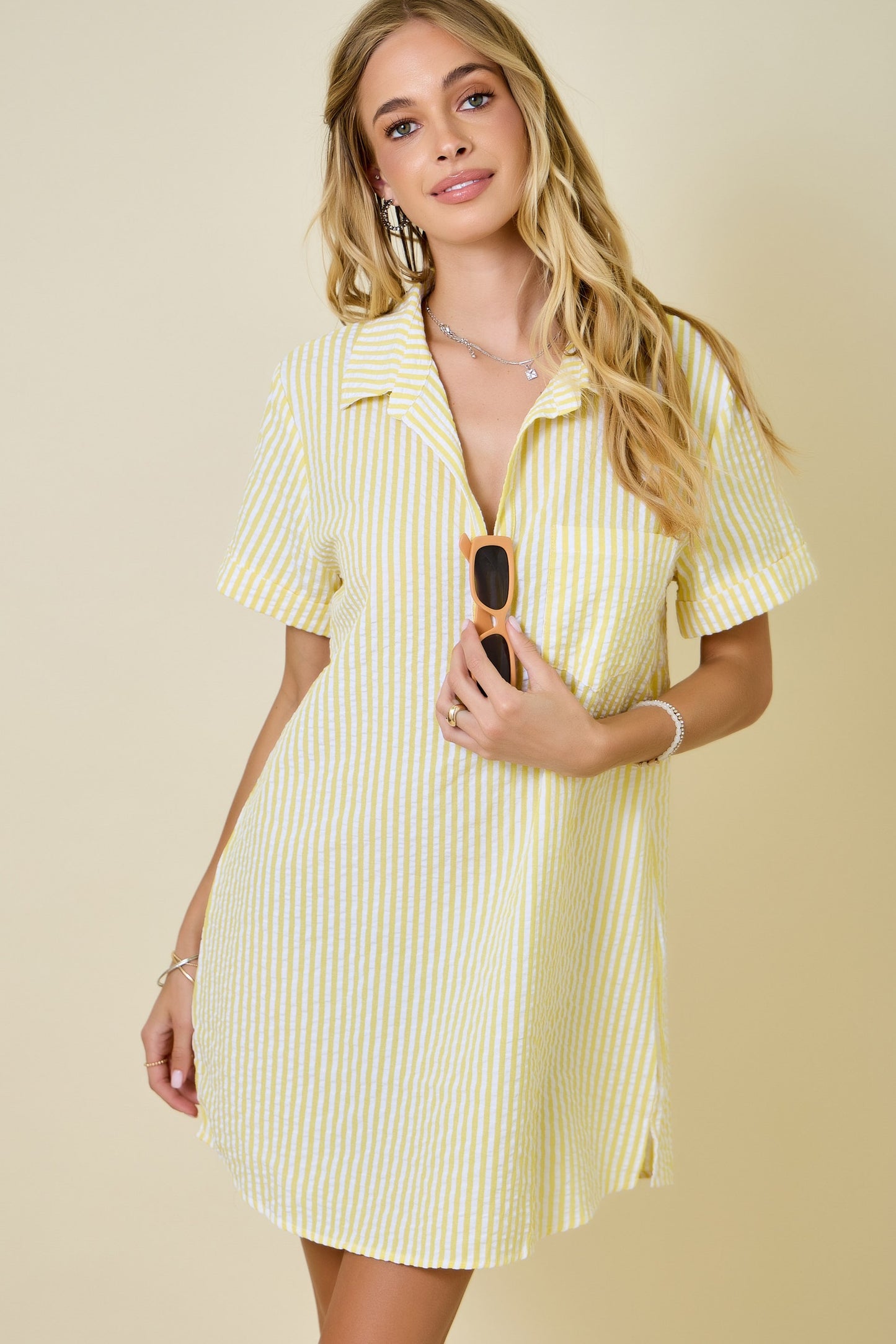 Daniela Yellow Striped Dress
