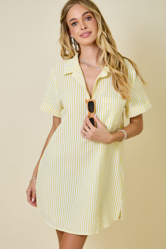 Daniela Yellow Striped Dress