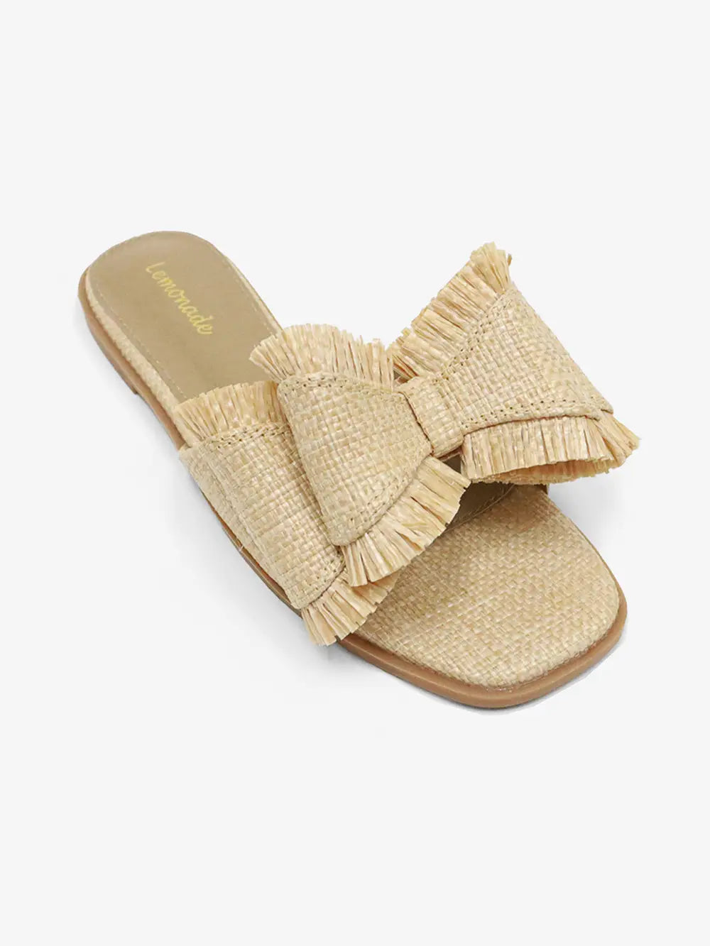 Raffia Natural Bow Sandals