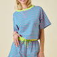 Deann Turquoise Striped Set Top
